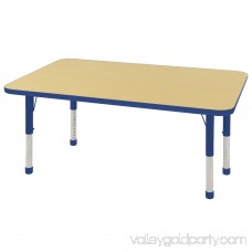 ECR4Kids 30in x 48in Rectangle Everyday T-Mold Adjustable Activity Table Grey/Navy - Standard Swivel 565360995